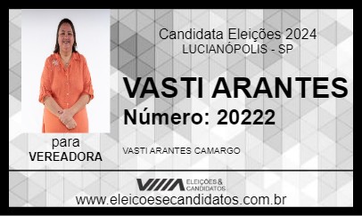 Candidato VASTI ARANTES 2024 - LUCIANÓPOLIS - Eleições