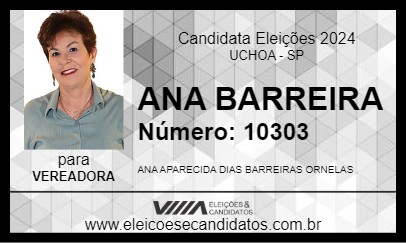 Candidato ANA BARREIRA 2024 - UCHOA - Eleições