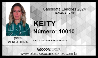 Candidato KEITY 2024 - BANANAL - Eleições