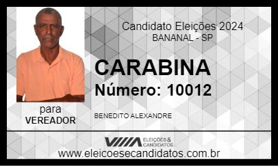 Candidato CARABINA 2024 - BANANAL - Eleições