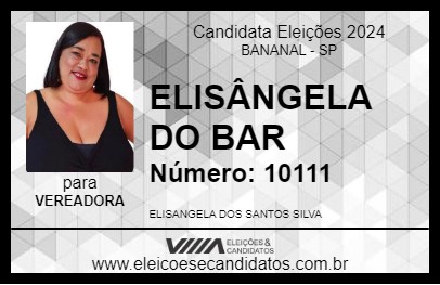 Candidato ELISÂNGELA DO BAR 2024 - BANANAL - Eleições