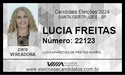 Candidato LUCIA FREITAS 2024 - SANTA GERTRUDES - Eleições