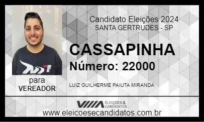 Candidato CASSAPINHA 2024 - SANTA GERTRUDES - Eleições