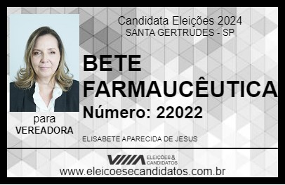 Candidato BETE FARMAUCÊUTICA 2024 - SANTA GERTRUDES - Eleições