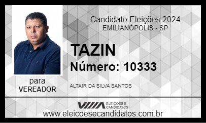 Candidato TAZIN 2024 - EMILIANÓPOLIS - Eleições