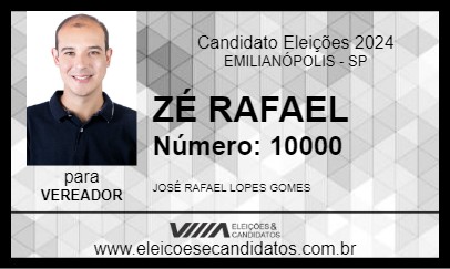 Candidato ZÉ RAFAEL 2024 - EMILIANÓPOLIS - Eleições