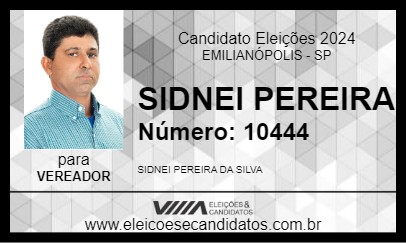 Candidato SIDNEI PEREIRA 2024 - EMILIANÓPOLIS - Eleições