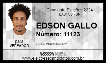 Candidato EDSON GALLO 2024 - BASTOS - Eleições