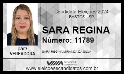 Candidato SARA REGINA 2024 - BASTOS - Eleições