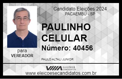 Candidato PAULINHO CELULAR 2024 - PACAEMBU - Eleições