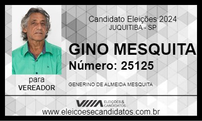 Candidato GINO MESQUITA 2024 - JUQUITIBA - Eleições