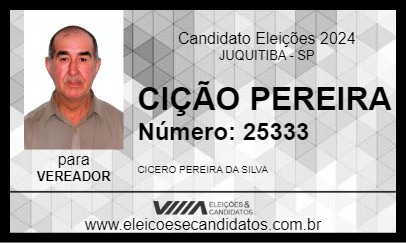 Candidato CIÇÃO PEREIRA 2024 - JUQUITIBA - Eleições