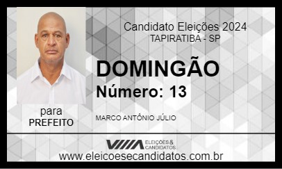 Candidato DOMINGÃO 2024 - TAPIRATIBA - Eleições