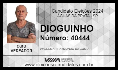 Candidato DIOGUINHO 2024 - ÁGUAS DA PRATA - Eleições