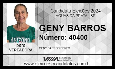 Candidato GENY BARROS 2024 - ÁGUAS DA PRATA - Eleições