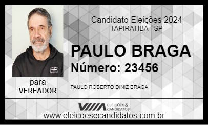 Candidato PAULO BRAGA 2024 - TAPIRATIBA - Eleições