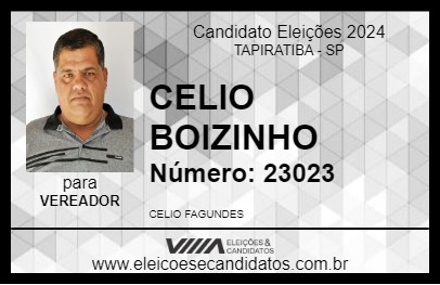 Candidato CELIO BOIZINHO 2024 - TAPIRATIBA - Eleições