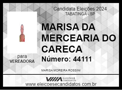 Candidato MARISA DA MERCEARIA DO CARECA 2024 - TABATINGA - Eleições