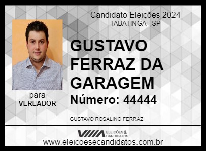 Candidato GUSTAVO FERRAZ DA GARAGEM 2024 - TABATINGA - Eleições