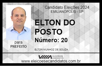 Candidato ELTON 2024 - EMILIANÓPOLIS - Eleições