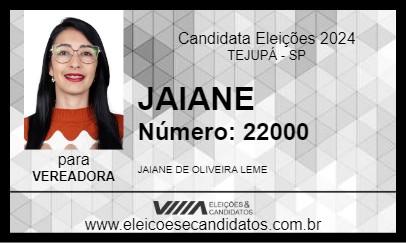 Candidato JAIANE 2024 - TEJUPÁ - Eleições