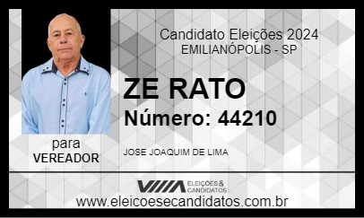 Candidato ZE RATO 2024 - EMILIANÓPOLIS - Eleições