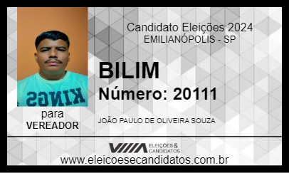 Candidato BILIM 2024 - EMILIANÓPOLIS - Eleições