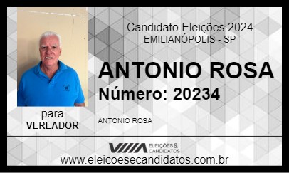 Candidato ANTONIO ROSA 2024 - EMILIANÓPOLIS - Eleições