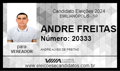 Candidato ANDRE FREITAS 2024 - EMILIANÓPOLIS - Eleições