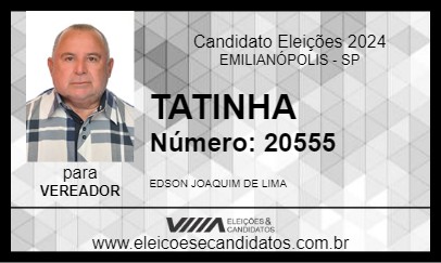 Candidato TATINHA 2024 - EMILIANÓPOLIS - Eleições