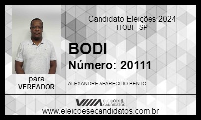 Candidato BODI 2024 - ITOBI - Eleições