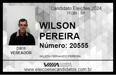 Candidato WILSON PEREIRA 2024 - ITOBI - Eleições