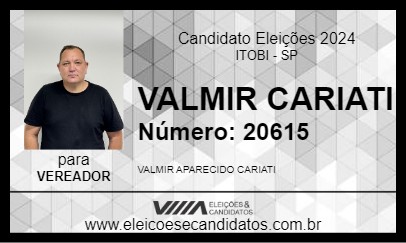 Candidato VALMIR CARIATI 2024 - ITOBI - Eleições