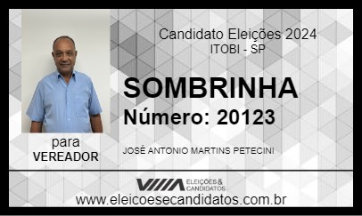 Candidato SOMBRINHA 2024 - ITOBI - Eleições