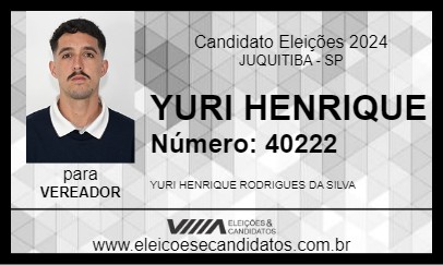 Candidato YURI HENRIQUE 2024 - JUQUITIBA - Eleições