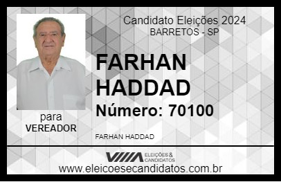 Candidato FARHAN HADDAD 2024 - BARRETOS - Eleições