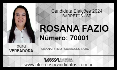 Candidato ROSANA FAZIO 2024 - BARRETOS - Eleições