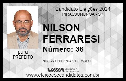 Candidato NILSON FERRARESI 2024 - PIRASSUNUNGA - Eleições