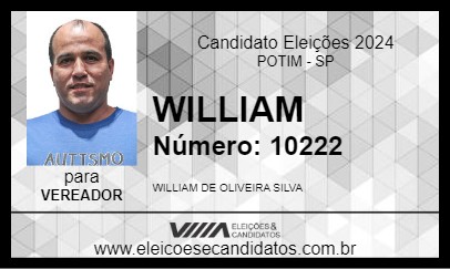 Candidato WILLIAM 2024 - POTIM - Eleições