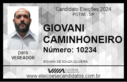 Candidato GIOVANI CAMINHONEIRO 2024 - POTIM - Eleições