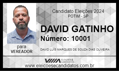 Candidato DAVID GATINHO 2024 - POTIM - Eleições