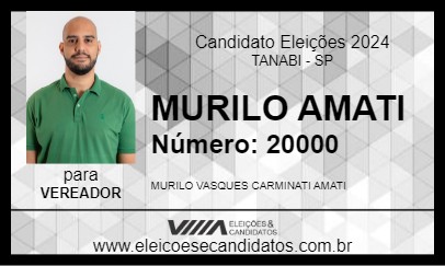 Candidato MURILO AMATI 2024 - TANABI - Eleições