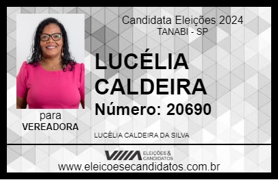 Candidato LUCÉLIA CALDEIRA 2024 - TANABI - Eleições