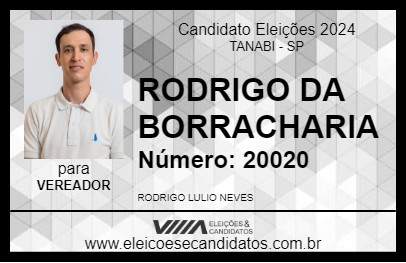 Candidato RODRIGO DA BORRACHARIA 2024 - TANABI - Eleições