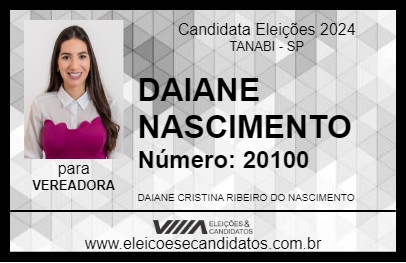 Candidato DAIANE NASCIMENTO 2024 - TANABI - Eleições