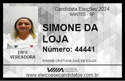 Candidato SIMONE DA LOJA 2024 - NANTES - Eleições