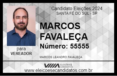 Candidato MARCOS FAVALEÇA 2024 - SANTA FÉ DO SUL - Eleições