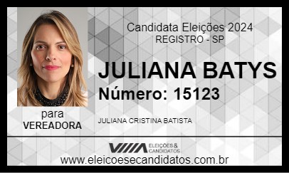 Candidato JULIANA BATYS 2024 - REGISTRO - Eleições