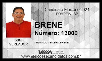 Candidato BRENE 2024 - POMPÉIA - Eleições