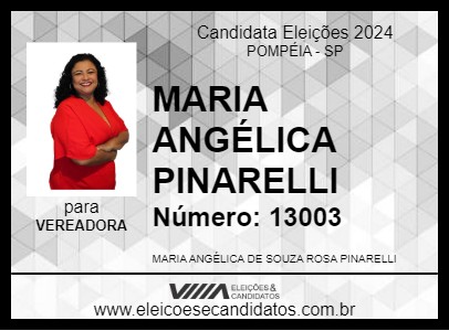 Candidato MARIA ANGÉLICA PINARELLI 2024 - POMPÉIA - Eleições